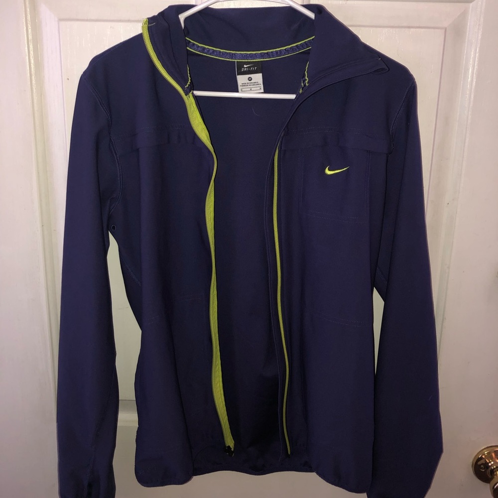 Plum purple Nike jacket with green accents